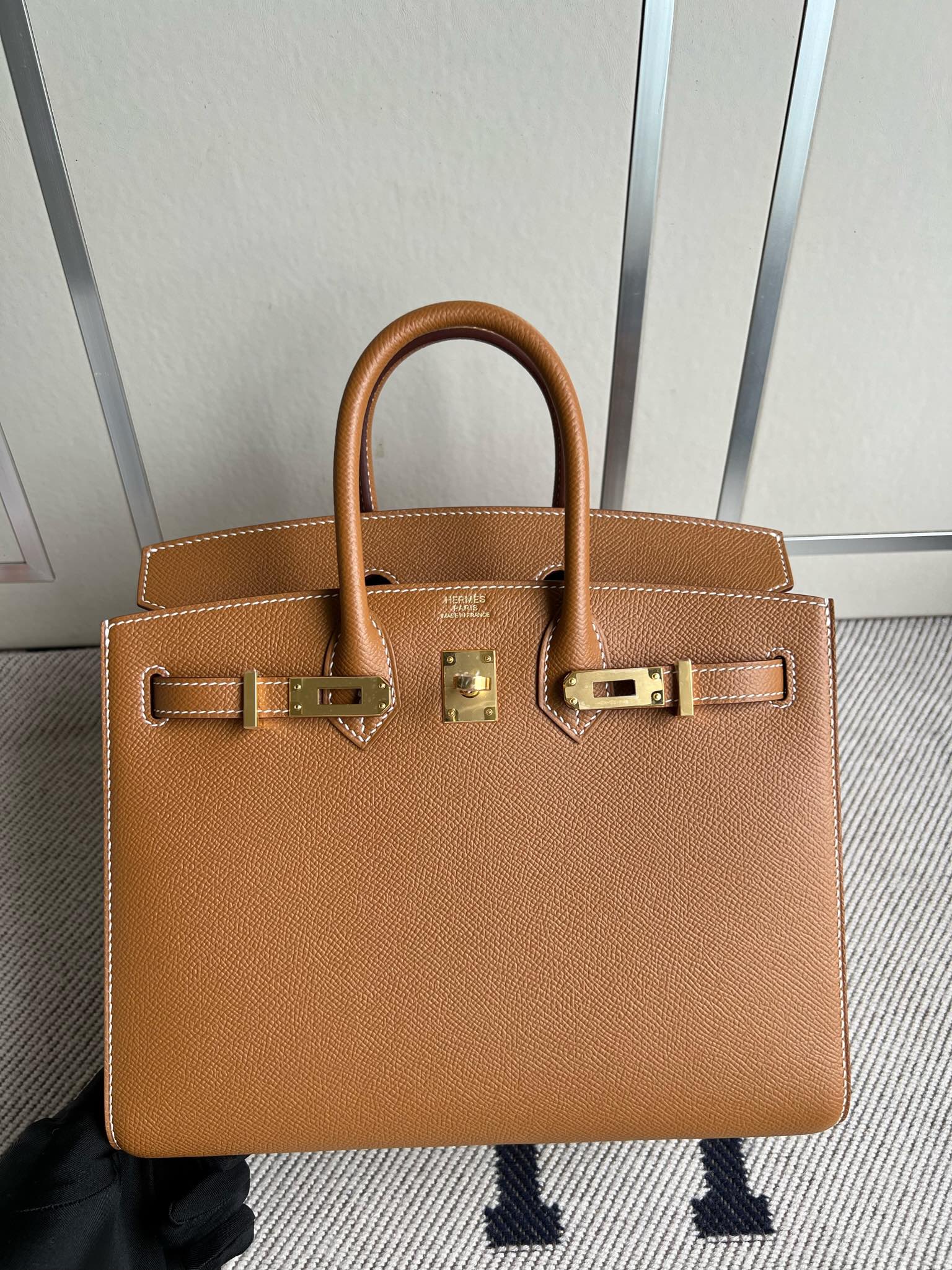 에르메스 버킨백25 골드브라운 금장 앱송